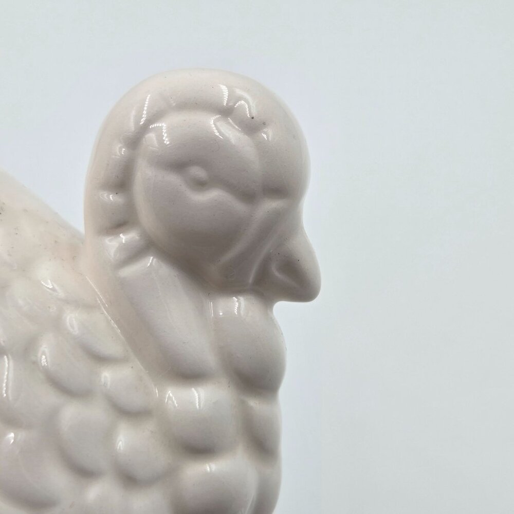 Mid-Century White Ceramic Turkey Candleholder Pair Vintage Thanksgiving Decor - Picture 10 of 12
